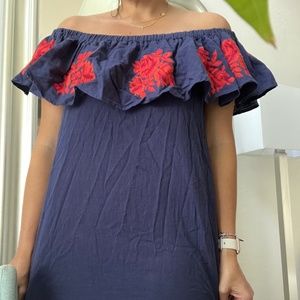 Floral Blue Mini Dress